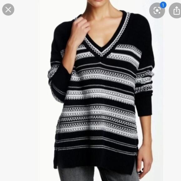 Vince V-neck Knit Sweater Women's Size Small Oversized - Picture 1 of 11